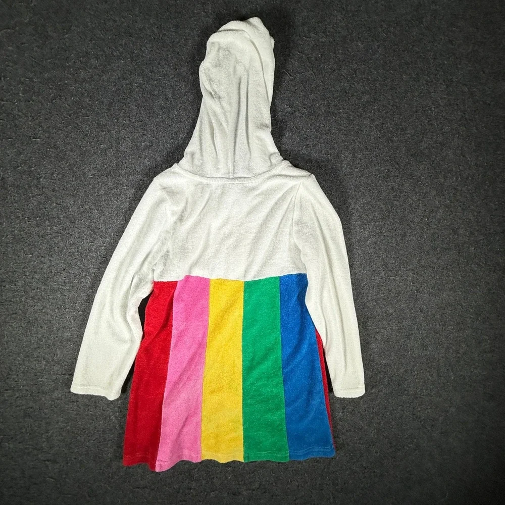 Hanna Andersson Girls Rainbow Terry Cloth Hooded Beach Cover Up Size 120 US 6-7